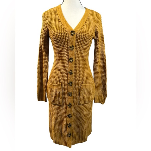 Olive & Oak Mustard Knit Cardigan - Picture 1 of 7